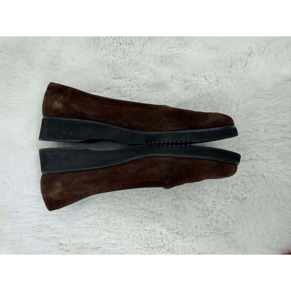 Salvatore Ferragamo Brown Suede Wedge Loafers 9.5 B - Picture 4 of 10